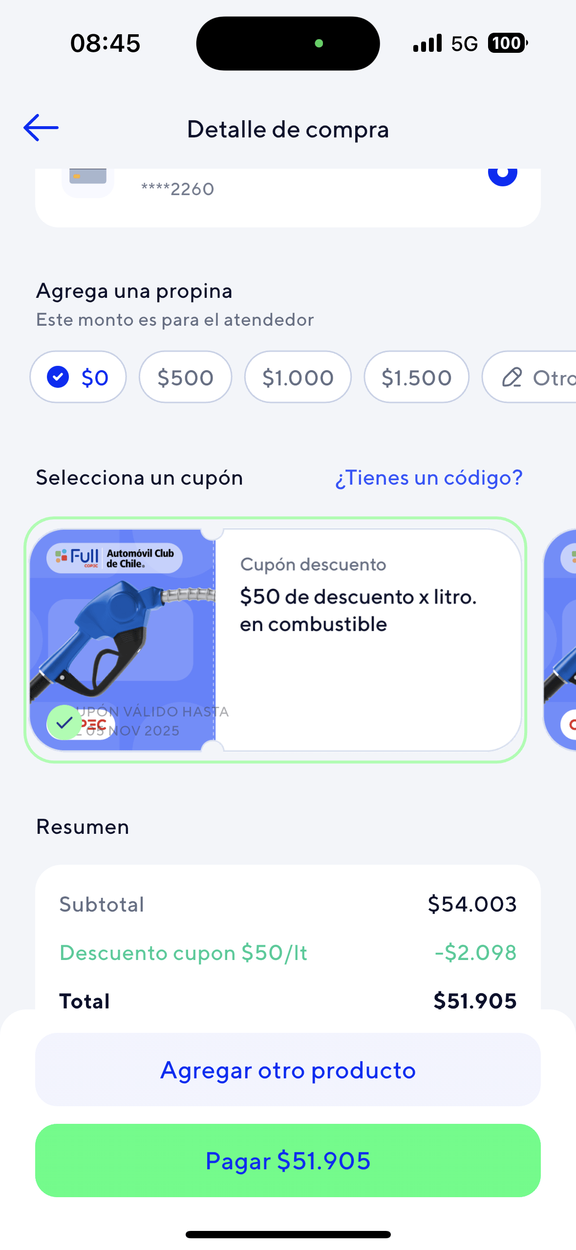 $50 dcto/lt en Copec Paso 1